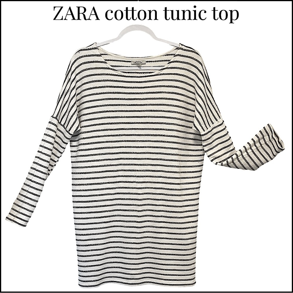 ZARA Pullover Tunic Top, Dropped Shldr, Sz: M.